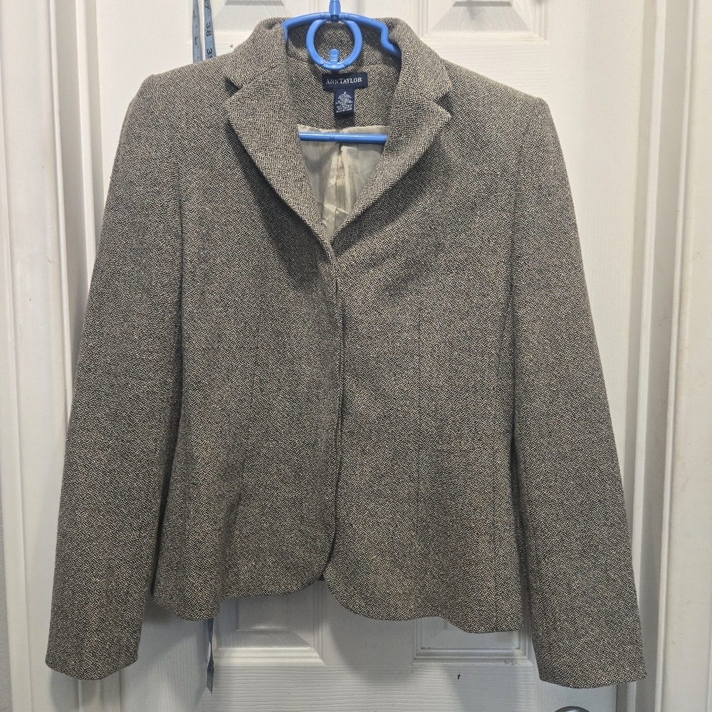 Ann Taylor Women's Vintage Tweed Wool Blend Blazer Size 2